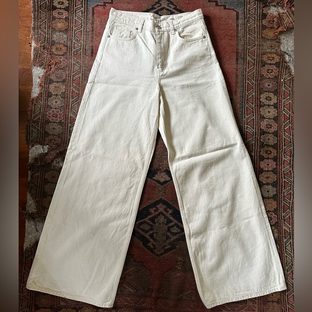 Cos - wide leg - high waisted jeans - canvas denim - 27